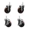 Service Caster 4 Inch High Temp Glass Filled Nylon 58 Inch Threaded Stem Caster Set 2 Brakes SCC SCC-TS20S414-GFNSHT-58212-2-TLB-2 - alternate 1